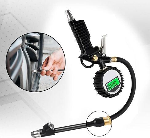 13" Air Chuck for Semi Truck Dually 1/4" FNPT 2-Way Connection Closed Ball Air Chucks Extended Reach Dual Head Airs Chuck with Standard Quick Plug Tire Airs Compressor Fill Kit for Truck RV Tires in Saudi Arabia