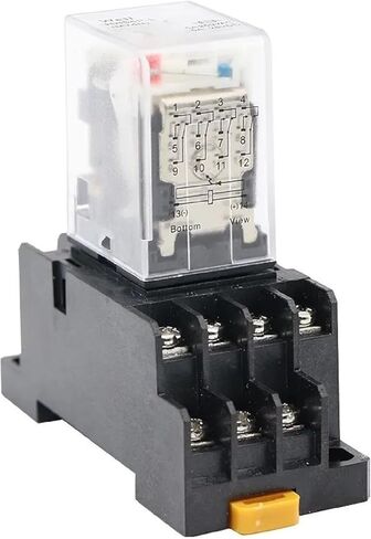 My4nj 14-Pin Power Relay مع Socket ، 4pdt 5a ، Din Rail Mount ، AC/DC 12V-380V Coil ، مؤشر LED (380V DC) in Saudi Arabia