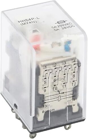 My4nj 14-Pin Power Relay مع Socket ، 4pdt 5a ، Din Rail Mount ، AC/DC 12V-380V Coil ، مؤشر LED (380V DC) in Saudi Arabia