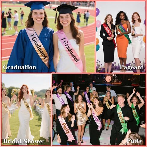 فارغة Sash Satin Miss Halloween Sash Birthday Party 3 PCS Homecoming Homecoming Bachelorette التخرج in Kuwait