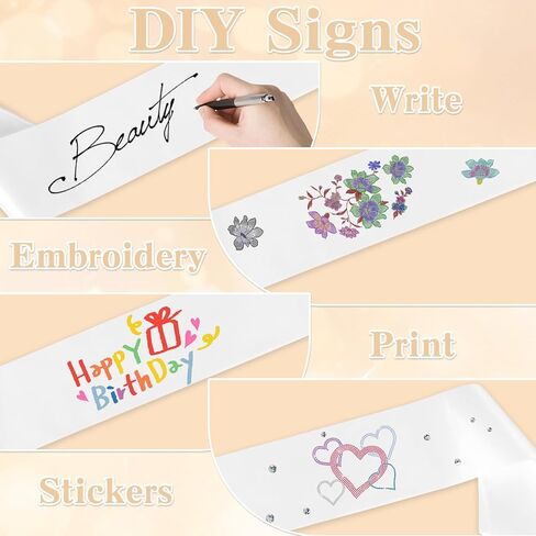 Blank Sash Satin Miss Halloween Sash Birthday Party 3 Pcs Homecoming Bachelorette Graduation Sashes for Bridal Party in Kuwait