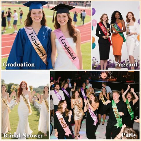 Blank Sash Satin Miss Halloween Sash Birthday Party 3 Pcs Homecoming Bachelorette Graduation Sashes for Bridal Party in Kuwait