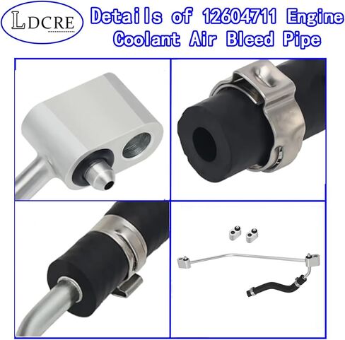 12604711 Engine Coolant Air Bleed Pipe, Engine Coolant Bleeder Crossover hose Fits for Cadillac Escalade, Chevrolet, GMC, Hummer H2, Rainier #Replace 626-543 12604711, 12559091, 12581215 in Saudi Arabia