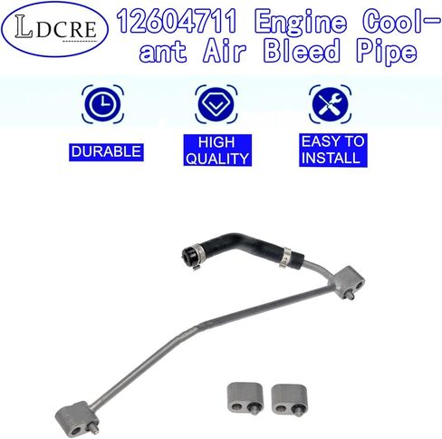 12604711 Engine Coolant Air Bleed Pipe, Engine Coolant Bleeder Crossover hose Fits for Cadillac Escalade, Chevrolet, GMC, Hummer H2, Rainier #Replace 626-543 12604711, 12559091, 12581215 in Saudi Arabia