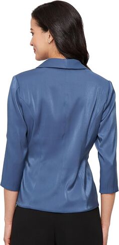 Alex Evenings Women's 3/4 Sleeve Surplice Neckline Stretch Blouse with Embellished Side Closure, Pearl Shimmer in Saudi Arabia
