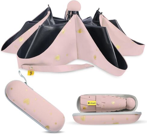 Compact Travel Umbrella - Mini Manual Umbrella for Purse, Windproof & UPF 50+ Sun & Rain Protection, Lightweight Portable Folding with Case for Women, Men，Kids in Saudi Arabia