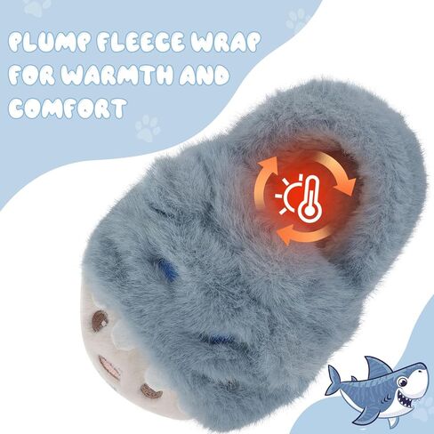 TXJ Sports Kids Slippers for Girls Boys Warm Fleece Winter House Slippers Cute House Shoes Indoor Outdoor in Kuwait