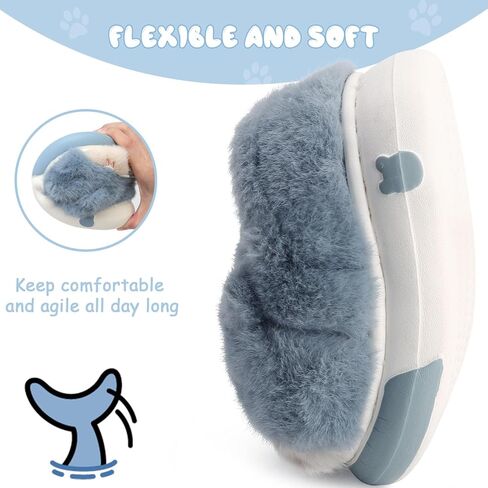 TXJ Sports Kids Slippers for Girls Boys Warm Fleece Winter House Slippers Cute House Shoes Indoor Outdoor in Kuwait