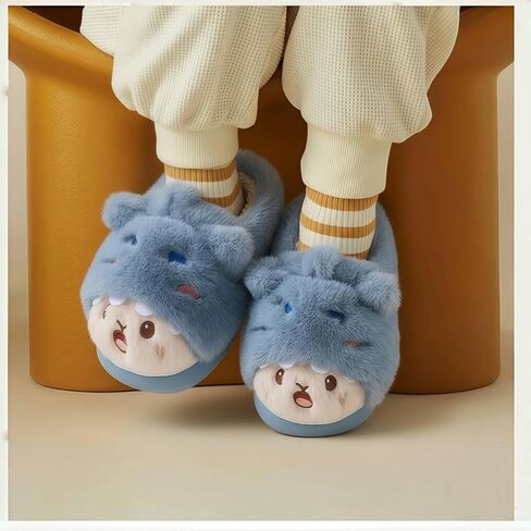 TXJ Sports Kids Slippers for Girls Boys Warm Fleece Winter House Slippers Cute House Shoes Indoor Outdoor in Kuwait