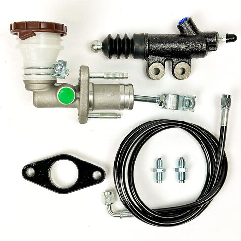 CMC Kit متوافق مع Honda Civic EK 1996-2000 Clutch Master Cylinder Kit S2000 CMC التحويل Exedy Slave Slave Stainly Steel Clutch Line B Series D 1996 1997 1998 1999 2000 (Black) in Kuwait