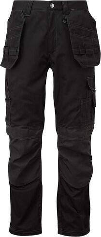 Mens Work Trousers Cargo Semi Elasticated Waist YKK Zip Multi-Pocket with Cordura Knee Pad Pockets - Render Pro in Saudi Arabia