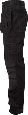Mens Work Trousers Cargo Semi Elasticated Waist YKK Zip Multi-Pocket with Cordura Knee Pad Pockets - Render Pro in Saudi Arabia