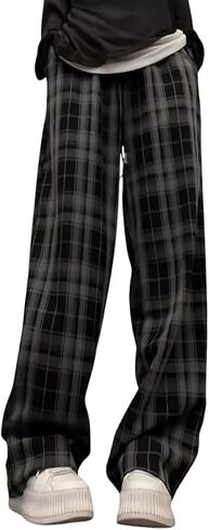 Vintage Plaid Baggy Pants High Waist Harajuku Pants Goth Emo Grunge Clothes Streetwear in Saudi Arabia