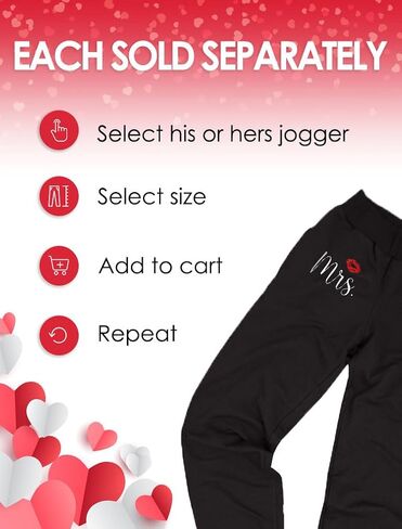 Tstars Valentines Day Matching Sweatpants for Couples Gifts for His and Hers Valentine Couple Joggers in Saudi Arabia