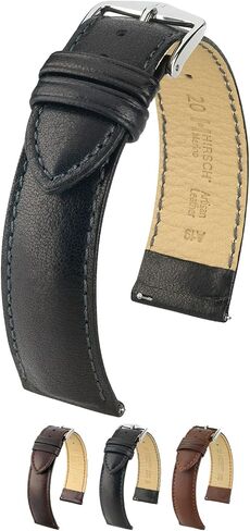 Hirsch Merino Artisan Sheep Leather Watch Strap - 14mm, 16mm, 18mm, 19mm, 20mm, 22mm - Length - Attachment/Buckle Width - Quick Release Watch Band in Saudi Arabia