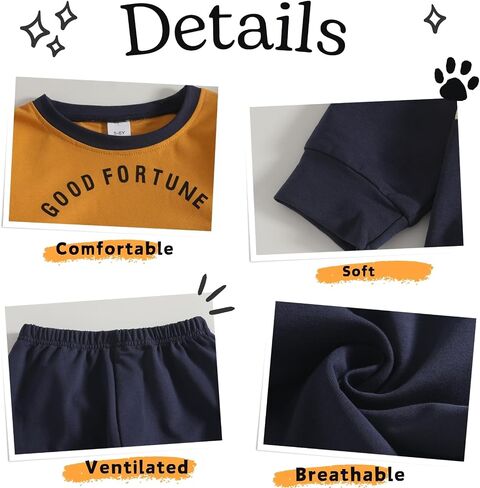 Toddler Kid Boy Clothes Colorblock Sweatshirt Contrast Sideseam Sweatpants 2PC Outfit Set in Saudi Arabia