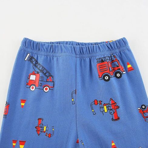 Toddler Boy Clothes Lounge Set Cute Firetruck Casual Long Sleeve T-Shirt and Matching Pants Clothing Set in Saudi Arabia