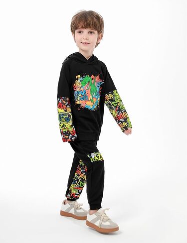 MIGU Toddler Boy Clothes Dinosaur Clothes For Boys Hoodie Sweatsuit + Dinosaur Pants 2PCS Boys Outfits Set in Kuwait