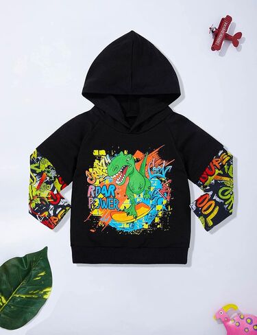 MIGU Toddler Boy Clothes Dinosaur Clothes For Boys Hoodie Sweatsuit + Dinosaur Pants 2PCS Boys Outfits Set in Kuwait