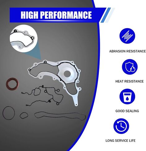 TC1169 Engine Timing Cover Gasket Set Fit for 2011-2020 Chrysler 200 300 Dodge Avenger Durango Grand Journey Jeep Cherokee Wrangler Ram 1500 2500 3500 Volkswagen 3.2L 3.6L Replace # TCS46162 in Saudi Arabia