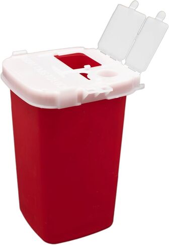 1 Qt Sharps Disposal Containers for Medical Waste Disposal - Meets OSHA Standards - Translucent & Heavy-Duty Plastic - Biohazard Containers for Needles in Saudi Arabia