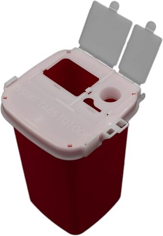 1 Qt Sharps Disposal Containers for Medical Waste Disposal - Meets OSHA Standards - Translucent & Heavy-Duty Plastic - Biohazard Containers for Needles in Saudi Arabia