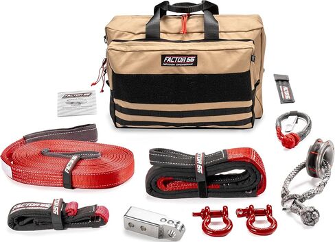 العامل 55 Winch Sawtooh و Tow Recovery Kit للشاحنات ، والسيارات الجيب ، وسيارات الدفع الرباعي ، مع Hitchlink الفضية وحقيبة كبيرة in Saudi Arabia