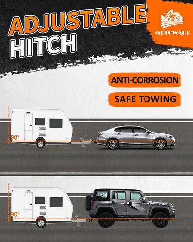 METOWARE Adjustable Trailer Hitch Ball Mount, 2" Towing Ball 7500 LBS, Fits 2-Inch Receiver, 6-Position Heavy Duty Tow Hitch with Pins and Trailer Hitch Lock in Saudi Arabia