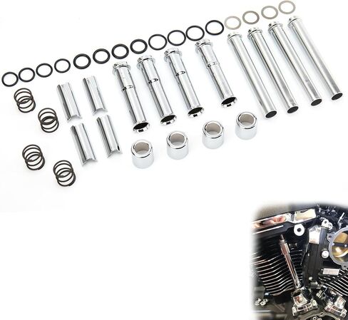 M8 Pushrods Covers Kit for 2017-up Harley Milwaukee 8 Engine Touring Softail Bikes (Chrome) in Saudi Arabia