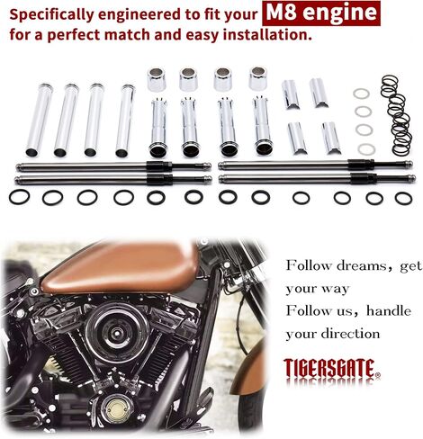 M8 Pushrods Covers Kit for 2017-up Harley Milwaukee 8 Engine Touring Softail Bikes (Chrome) in Saudi Arabia