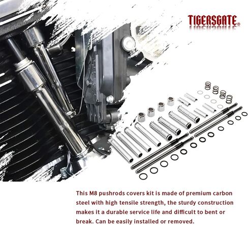 M8 Pushrods Covers Kit for 2017-up Harley Milwaukee 8 Engine Touring Softail Bikes (Chrome) in Saudi Arabia