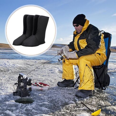1 Pair Insulated Men's Winter Snow Boots Liner Warm Fleece-lined Boot Liners Cozy Soft Thermal Boot Socks for Outdoor Hiking Fishing in Saudi Arabia