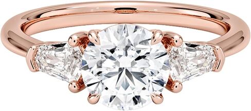 DAJEWELS 1 to 5 CT Round Cut Moissanite Engagement Ring for Women Shield Side 3 Stone Prong Solitaire 925 Sterling Silver 10K 14K 18K Solid Gold Wedding Anniversary Promise Ring Gift for Her in Saudi Arabia