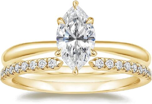 Generic Marquise Moissanite Bridal Ring Set, 14K Yellow Gold, 1 CT Marquise Center Stone, Wedding Engag6ement Gift in Saudi Arabia