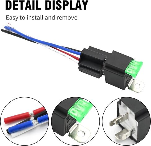 12 فولت 30 أمبير 6pcs مفتاح التتابع الصمامات مجموعة مع 14 AWG الأسلاك الساخنة ، مرحل السيارات 12V مع فتيل لشاحنات السيارات in Saudi Arabia