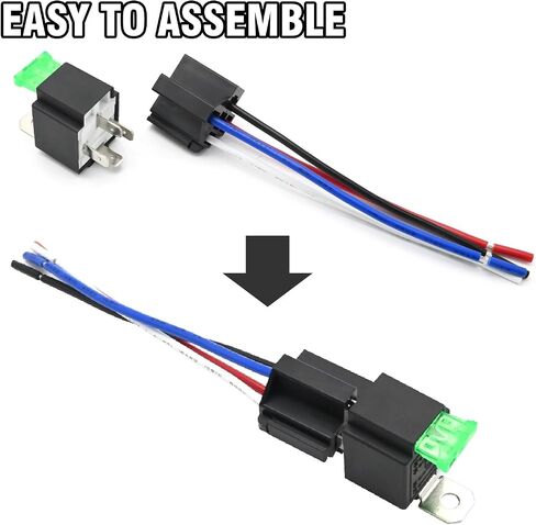 12 فولت 30 أمبير 6pcs مفتاح التتابع الصمامات مجموعة مع 14 AWG الأسلاك الساخنة ، مرحل السيارات 12V مع فتيل لشاحنات السيارات in Saudi Arabia
