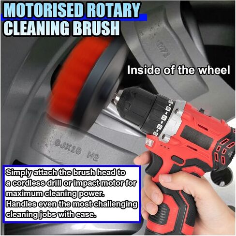 2pcs السيارة تفاصيل فرشاة الحفر ، 2 "و 4" فرك السجاد الطاقة ، فرشاة نظافة عجلات النايلون مع مرفق الحفر ، مجموعة تنظيف غسيل السيارات للحصير الأرضية ، الحمام (أصفر) in Kuwait