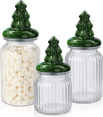 3 Set Pumpkin Glass Jar with Pumpkin Airtight Ceramic Lid 44 oz 33 oz 22oz Fall Clear Candy Jar Food Storage Canister for Thanksgiving Party Tea Cookie Table Decoration (White and Gold,Autumn) in Saudi Arabia