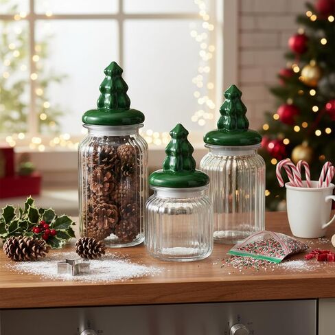 3 Set Pumpkin Glass Jar with Pumpkin Airtight Ceramic Lid 44 oz 33 oz 22oz Fall Clear Candy Jar Food Storage Canister for Thanksgiving Party Tea Cookie Table Decoration (White and Gold,Autumn) in Saudi Arabia