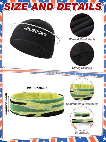 Yahenda 8 PCS Halloween Duck Costume Accessories American Flag Camouflage Accarf Camouflage Baseball Hat Black Beanie and Fake for Halloween Quacker Cosplay Supplies Supplies in Kuwait