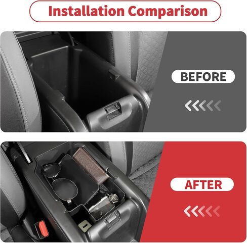 Linskip Gear Shift Console Side Tray Organizer Compatible with Chevy Colorado & GMC Canyon 2014-2022, for Chevrolet Colorado Console Storage Box, Interior Accessories(black) in Saudi Arabia