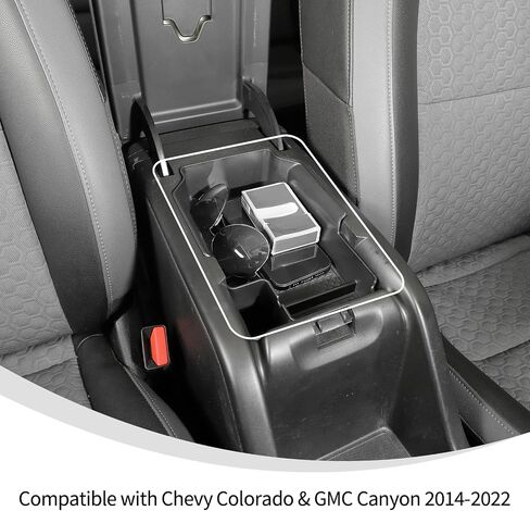 Linskip Gear Shift Console Side Tray Organizer Compatible with Chevy Colorado & GMC Canyon 2014-2022, for Chevrolet Colorado Console Storage Box, Interior Accessories(black) in Saudi Arabia