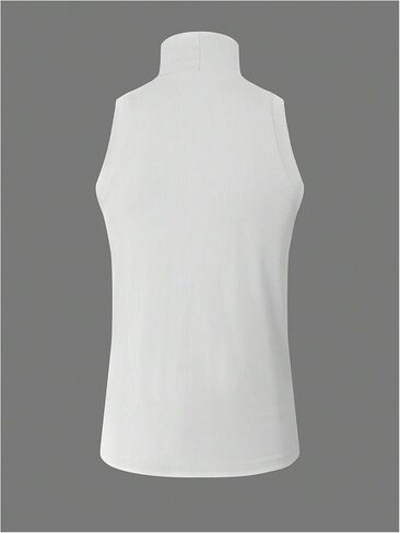Milumia Men's Rib Knit Tank Top Sleeveless Mock Neck Casual Tops Streetwear in Saudi Arabia