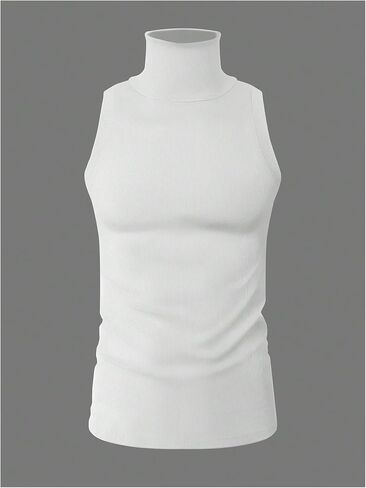 Milumia Men's Rib Knit Tank Top Sleeveless Mock Neck Casual Tops Streetwear in Saudi Arabia