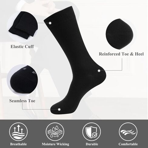 Mens Dress Socks Classic Patterned Business Crew Cotton Socks for Father Birthday Christmas Gifts 5 Pairs in Saudi Arabia