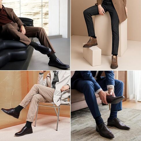 Mens Dress Socks Classic Patterned Business Crew Cotton Socks for Father Birthday Christmas Gifts 5 Pairs in Saudi Arabia