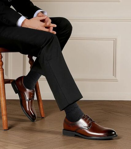 Mens Dress Socks Classic Patterned Business Crew Cotton Socks for Father Birthday Christmas Gifts 5 Pairs in Kuwait