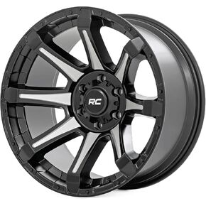 Rough Country 81 Series One Piece 20x9 | 5x150 | +18 ملم إزاحة-81201805M Gloss Black Wheel مع Machined (20 × 9. بوصة /5 × 150 مم ، 18 ملم الإزاحة) in Kuwait