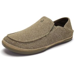 OLUKAI Moloa Hulu Men's Wool-Blend Slippers, Soft & Heathered Knit Slip On Shoes, Suede Leather Foxing, Drop-In Heel Design in Kuwait