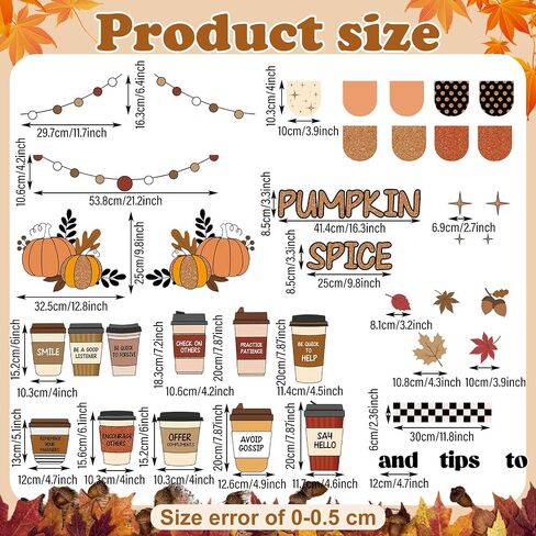 66 Pcs Fall Classroom Bulletin Board Decorations Set Thanksgiving Welcome Fall Cutouts Boho Autumn Bulletin Board Maple Leaf Cutouts for Harvest Party Supplies Home School Door Wall Decor in Saudi Arabia